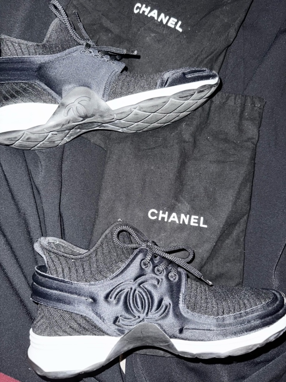 CHANEL Lace-Up Sneakers
